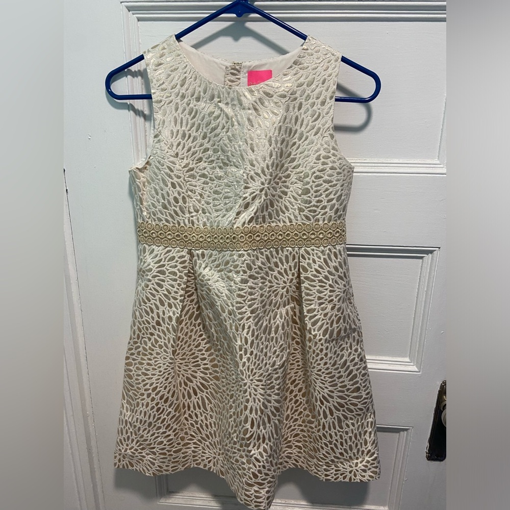 Gold and cream Lilly Pulitzer dress